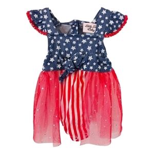 Newborn, Preemie, Body Suit Tulle, Americana, 4th of July, Baby Festive